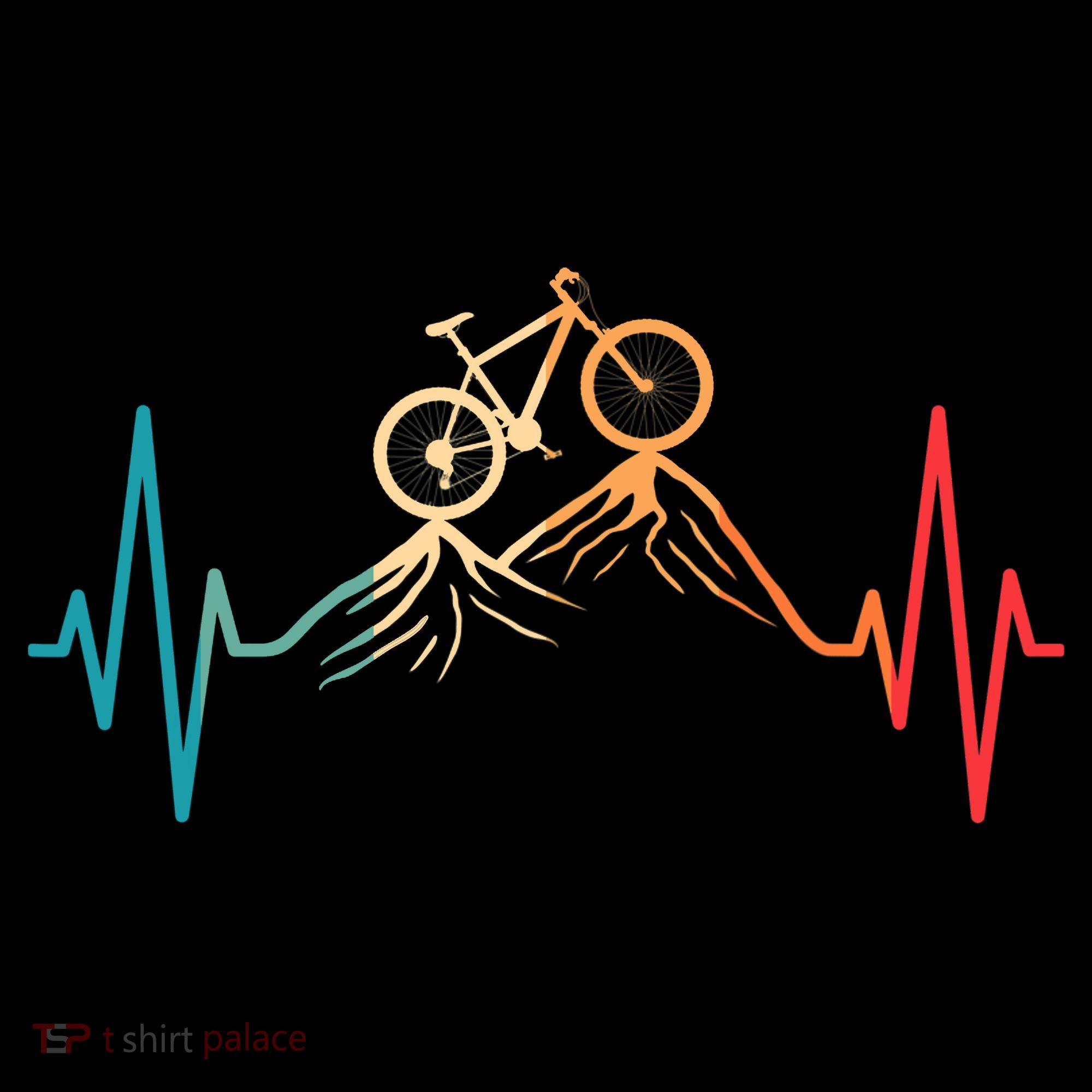 Funny Retro Cycling Heartbeat Bicycle Mountain Bike Biking Coffee Mug