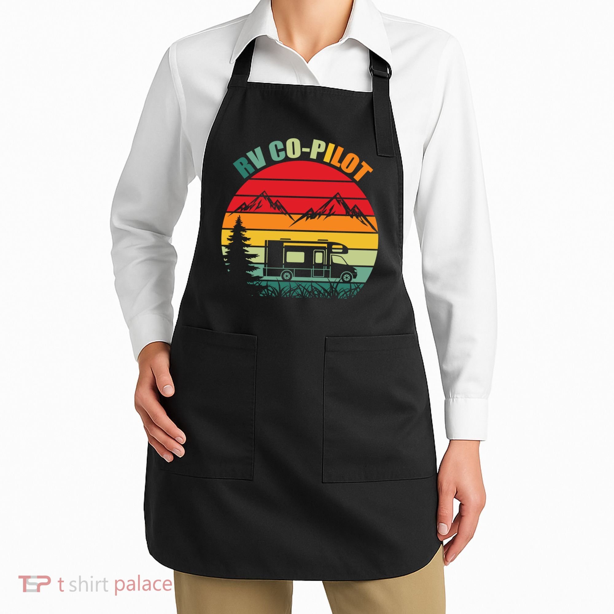 Funny RV CoPilot Adventure Awaits RV Camping Apron