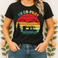 Funny RV CoPilot Adventure Awaits RV Camping Women's T-Shirt thumb 2