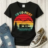Funny RV CoPilot Adventure Awaits RV Camping Women's T-Shirt thumb 3
