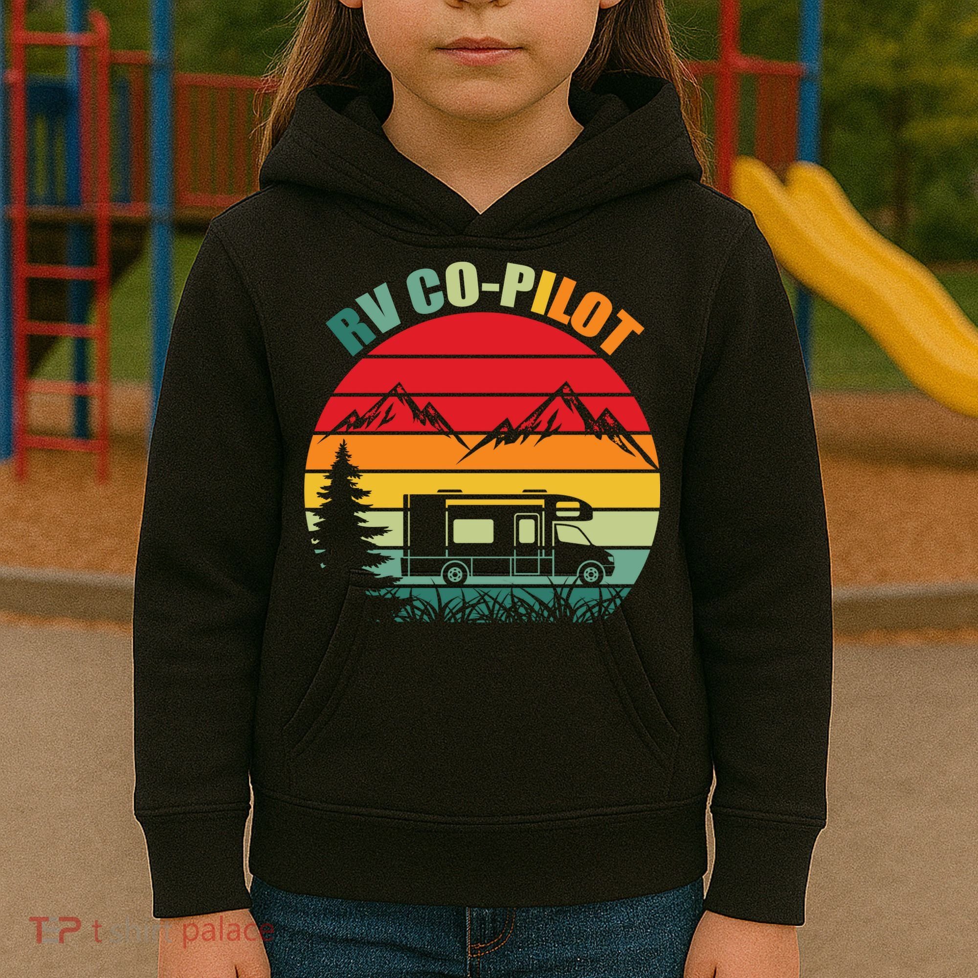 Funny RV CoPilot Adventure Awaits RV Camping Kids Hoodie