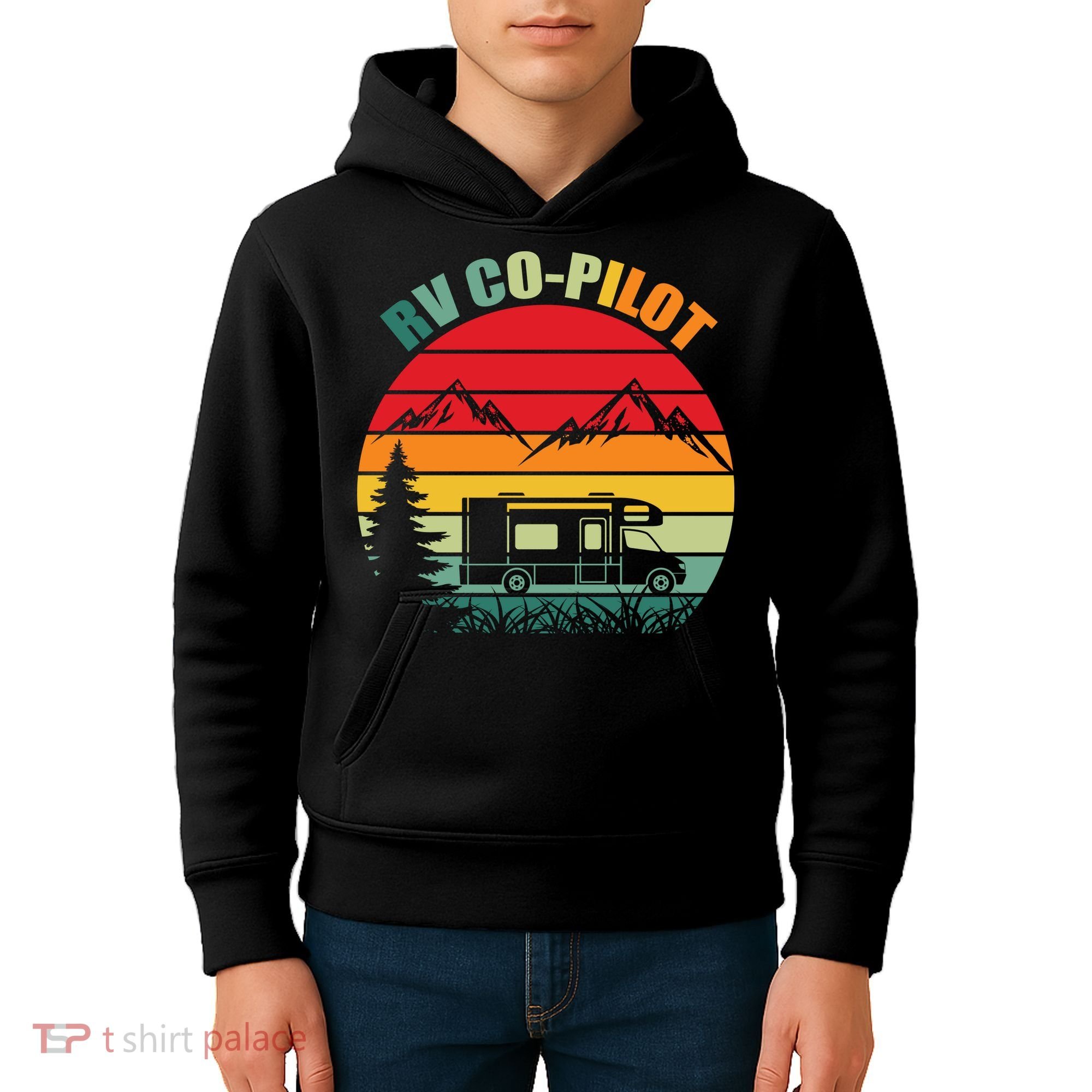 Funny RV CoPilot Adventure Awaits RV Camping Kids Hoodie
