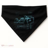 Formula Racing Car Silhouette Mechanic Car Guys USA-Made Doggie Bandana thumb 0