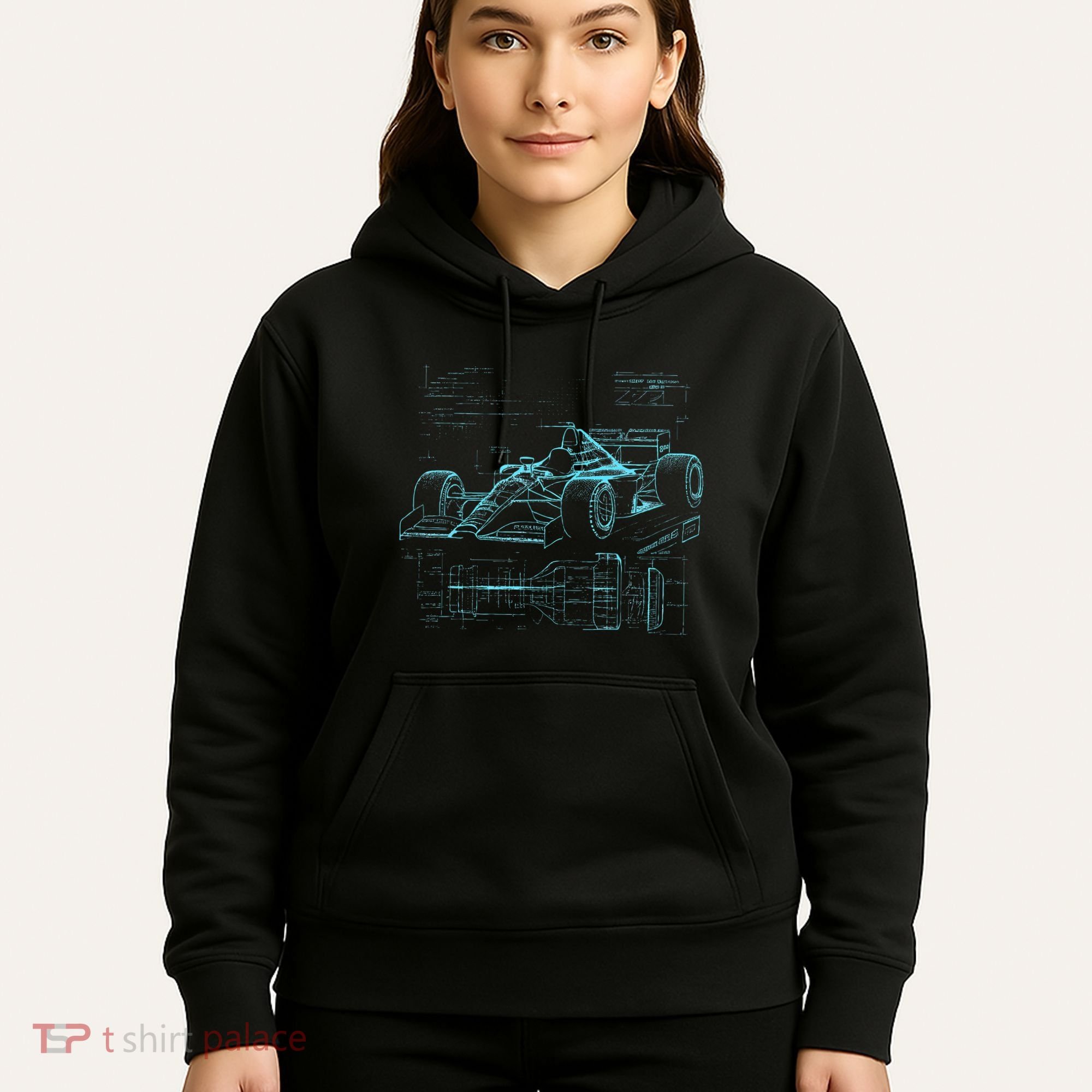 Formula Racing Car Silhouette Mechanic Car Guys Hoodie