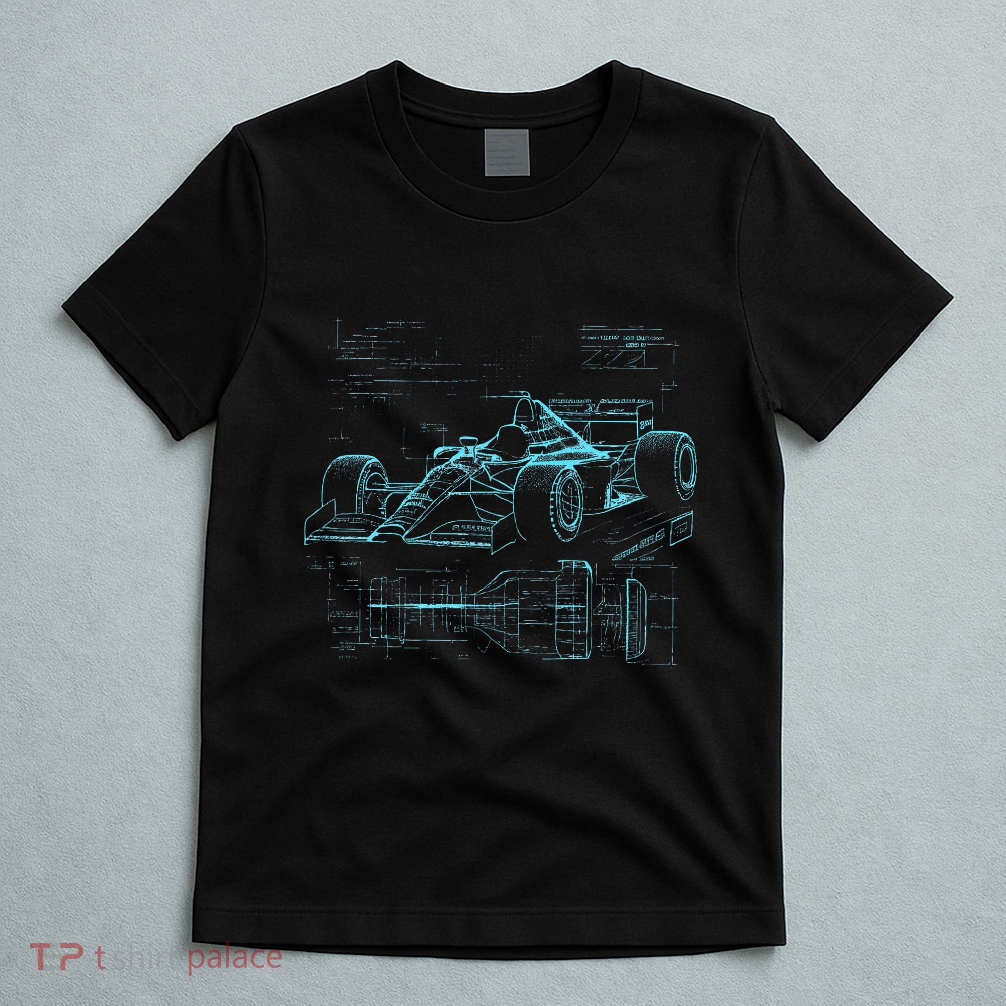 Formula Racing Car Silhouette Mechanic Car Guys T-Shirt