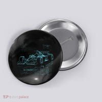 Formula Racing Car Silhouette Mechanic Car Guys Button thumb 0