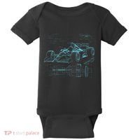 Formula Racing Car Silhouette Mechanic Car Guys Baby Bodysuit thumb 0