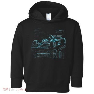 Formula Racing Car Silhouette Mechanic Car Guys Toddler Hoodie