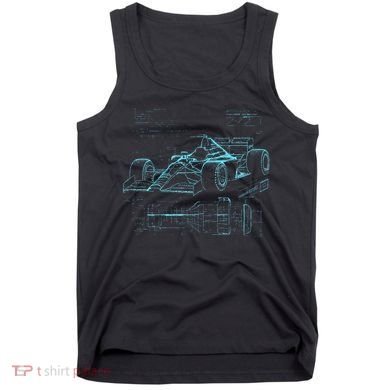 Formula Racing Car Silhouette Mechanic Car Guys Tank Top