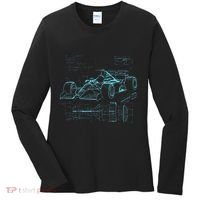 Formula Racing Car Silhouette Mechanic Car Guys Women's Long Sleeve Shirt thumb 0