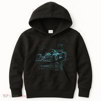 Formula Racing Car Silhouette Mechanic Car Guys Kids Hoodie thumb 0