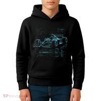 Formula Racing Car Silhouette Mechanic Car Guys Kids Hoodie thumb 4