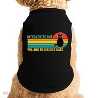 Funny Retro Cat Introverted But Willing To Discuss Cats Doggie Tank thumb 0