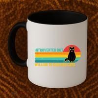 Funny Retro Cat Introverted But Willing To Discuss Cats Coffee Mug thumb 2