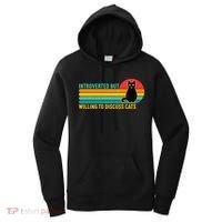 Funny Retro Cat Introverted But Willing To Discuss Cats Women's Hoodie thumb 0