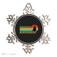 Funny Retro Cat Introverted But Willing To Discuss Cats Ornament thumb 0