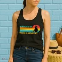 Funny Retro Cat Introverted But Willing To Discuss Cats Women's Tank Top thumb 2