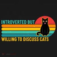 Funny Retro Cat Introverted But Willing To Discuss Cats Women's Tank Top thumb 5