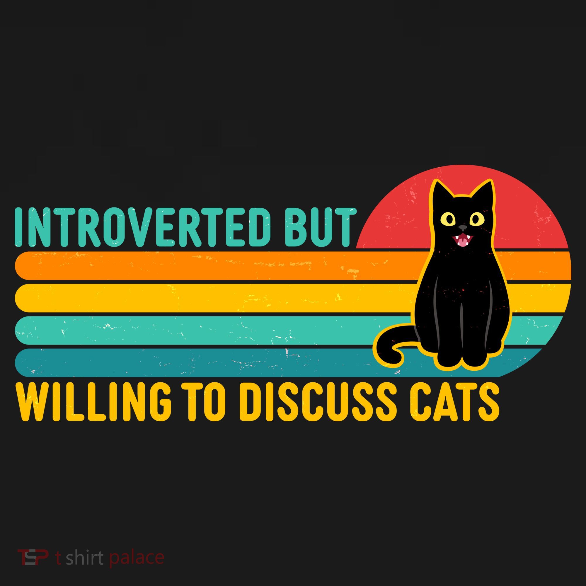 Funny Retro Cat Introverted But Willing To Discuss Cats Women's Tank Top
