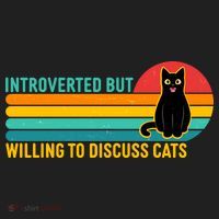 Funny Retro Cat Introverted But Willing To Discuss Cats Golf Towel thumb 3