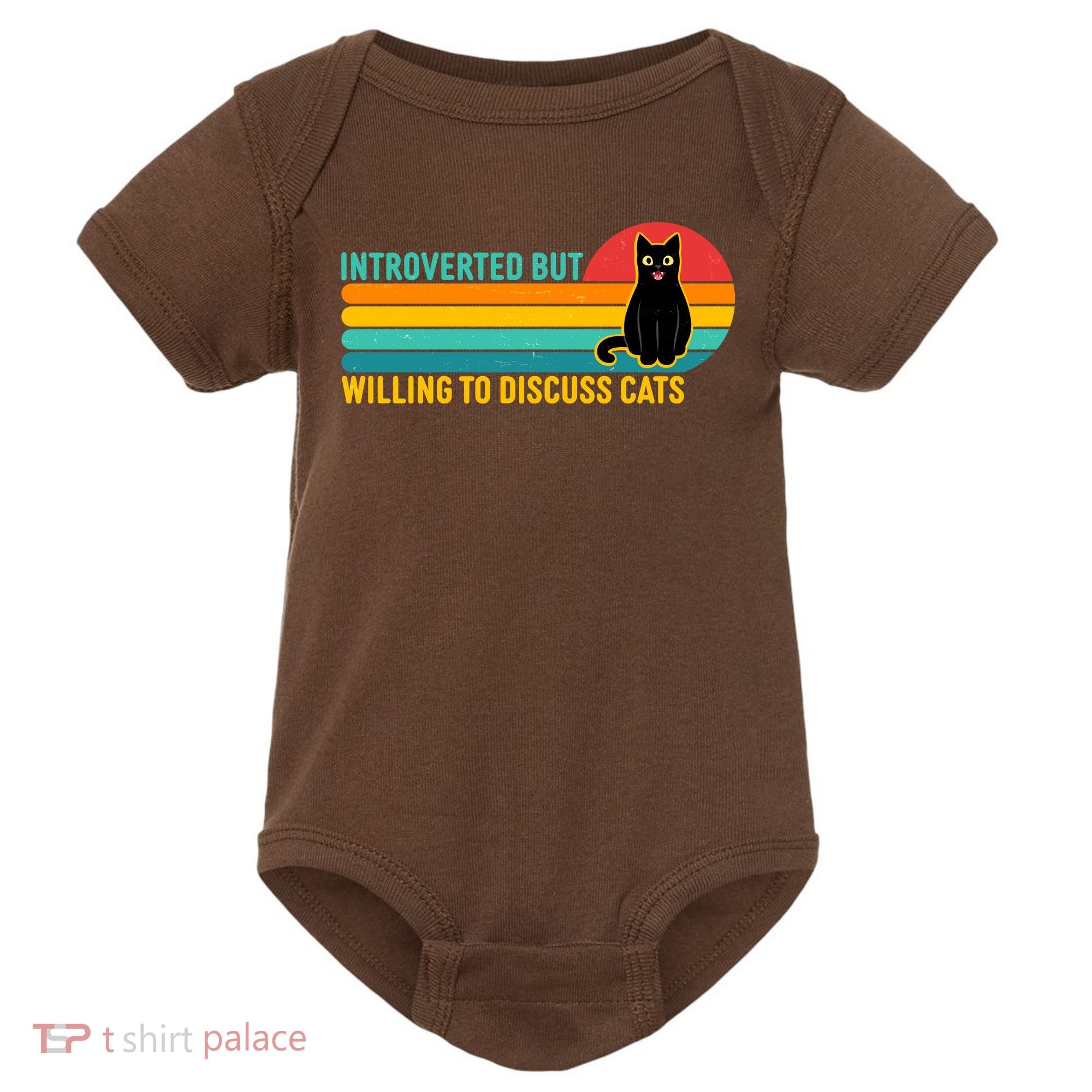Funny Retro Cat Introverted But Willing To Discuss Cats Baby Bodysuit