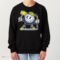 Funny Retro Cartoon Golf Ball Taking Selfie Women's Sweatshirt thumb 0
