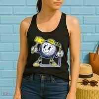 Funny Retro Cartoon Golf Ball Taking Selfie Women's Tank Top thumb 2