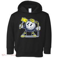 Funny Retro Cartoon Golf Ball Taking Selfie Toddler Hoodie thumb 0