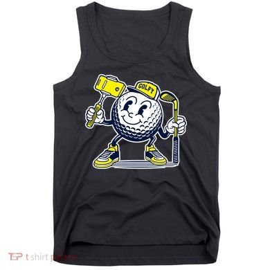 Funny Retro Cartoon Golf Ball Taking Selfie Tank Top