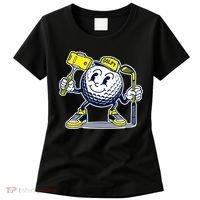 Funny Retro Cartoon Golf Ball Taking Selfie Women's T-Shirt thumb 0