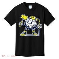 Funny Retro Cartoon Golf Ball Taking Selfie Kids T-Shirt thumb 0