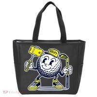 Funny Retro Cartoon Golf Ball Taking Selfie Tote Bag thumb 0