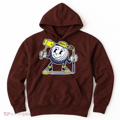 Funny Retro Cartoon Golf Ball Taking Selfie Hoodie