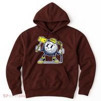Funny Retro Cartoon Golf Ball Taking Selfie Hoodie thumb 0