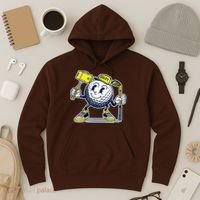 Funny Retro Cartoon Golf Ball Taking Selfie Hoodie thumb 3