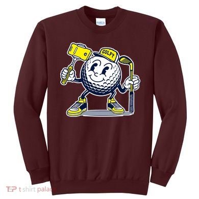 Funny Retro Cartoon Golf Ball Taking Selfie Sweatshirt