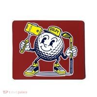 Funny Retro Cartoon Golf Ball Taking Selfie Mousepad thumb 0