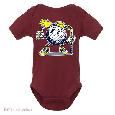 Funny Retro Cartoon Golf Ball Taking Selfie Baby Bodysuit