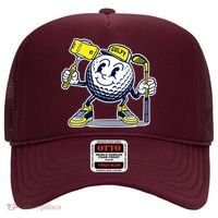 Funny Retro Cartoon Golf Ball Taking Selfie Hat thumb 0