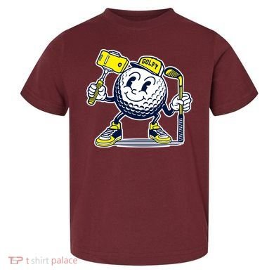 Funny Retro Cartoon Golf Ball Taking Selfie Toddler T-Shirt