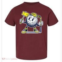 Funny Retro Cartoon Golf Ball Taking Selfie Toddler T-Shirt thumb 0