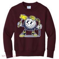 Funny Retro Cartoon Golf Ball Taking Selfie Kids Sweatshirt thumb 0