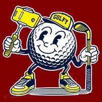 Funny Retro Cartoon Golf Ball Taking Selfie Kids Sweatshirt thumb 2