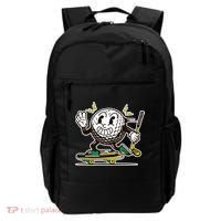 Funny Retro Cartoon Skateboarding Golf Ball Backpack thumb 0