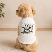 Funny Retro Cartoon Skateboarding Golf Ball Doggie Tank thumb 2