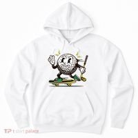 Funny Retro Cartoon Skateboarding Golf Ball Hoodie thumb 0