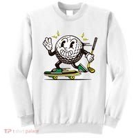Funny Retro Cartoon Skateboarding Golf Ball Sweatshirt thumb 0
