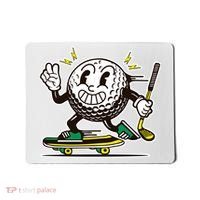 Funny Retro Cartoon Skateboarding Golf Ball Mousepad thumb 0