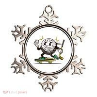 Funny Retro Cartoon Skateboarding Golf Ball Ornament thumb 0