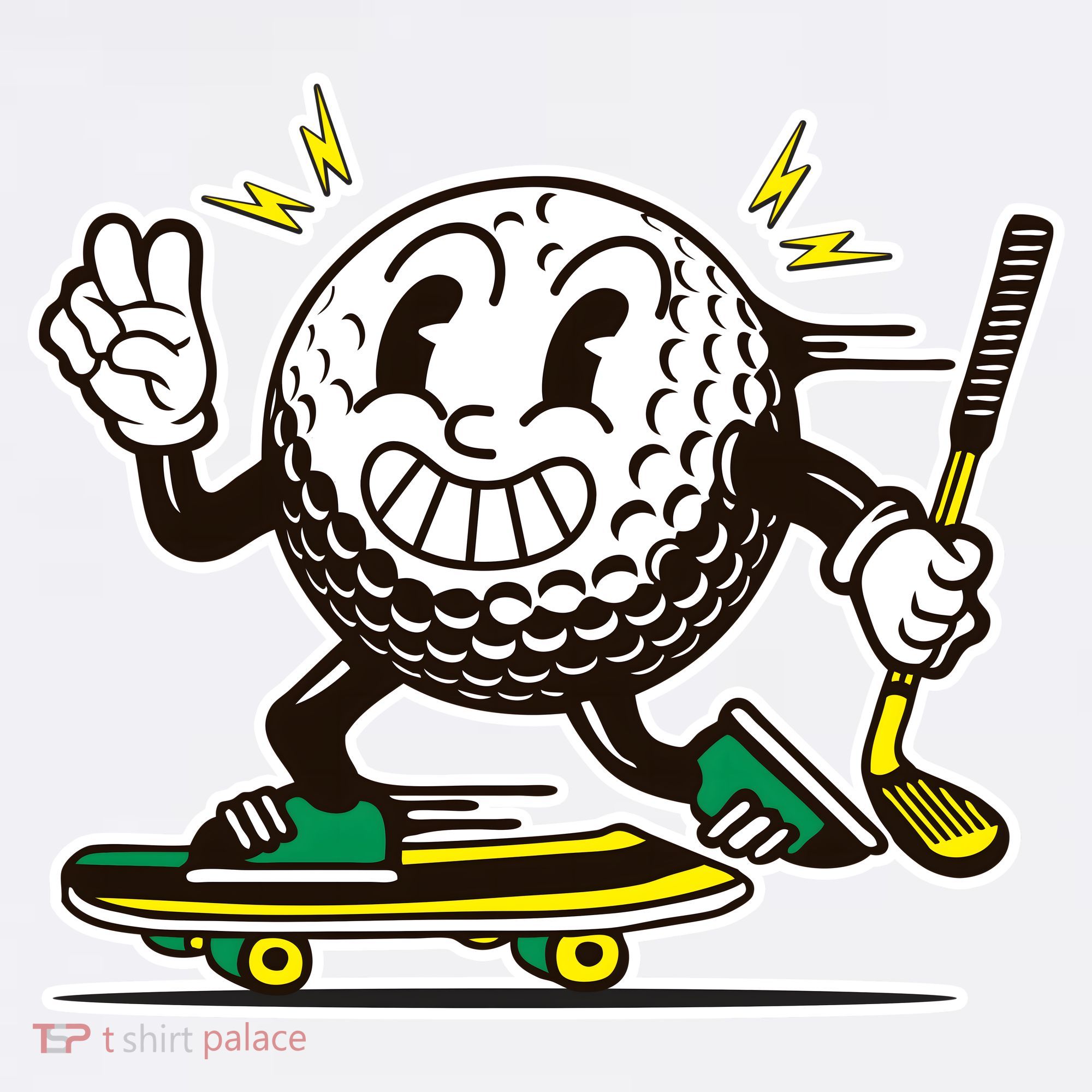 Funny Retro Cartoon Skateboarding Golf Ball Women's Tank Top